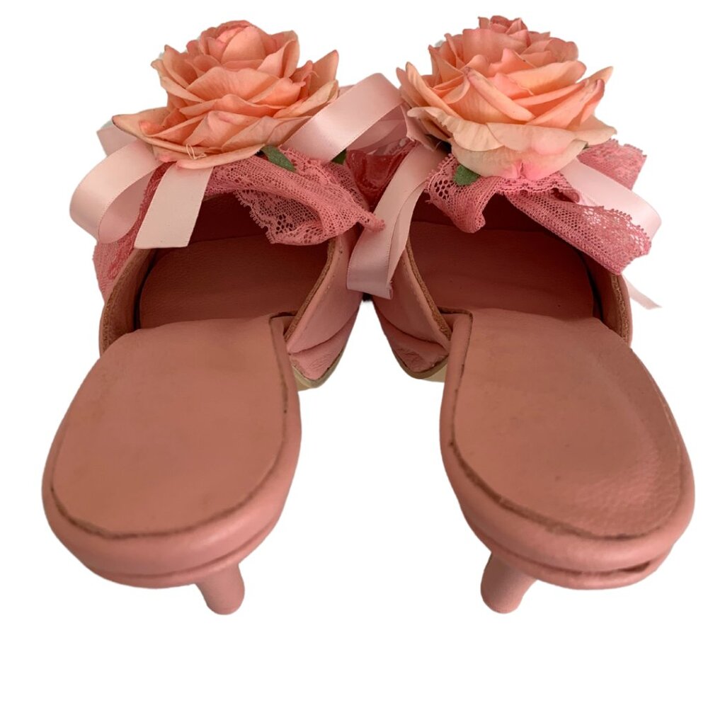 Pink Floral Lace High Heel Sandals – Romantic & Feminine - Picture 8 of 12